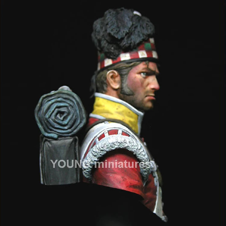 1/10 Napoleonic 92nd Gordon Highlanders, Resin Model Bust Kit, Unassembled and Unpainted