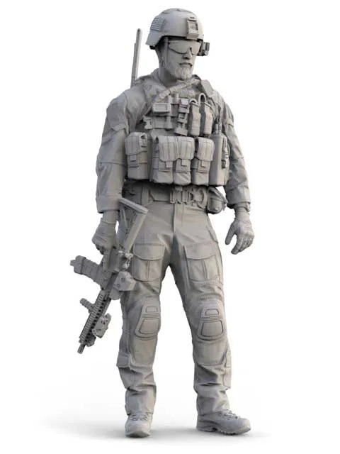 1/16 Modern Combat Operator in Plate Carrier, Resin Model Figure Kit, Unassembled and Unpainted