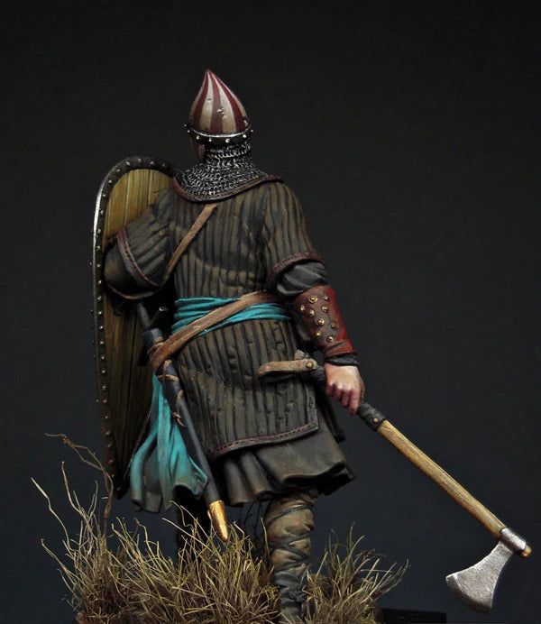 75mm Ancient Nordic Warriors with Shield and Axe, Resin Model Figure Kit, Unassembled and Unpainted