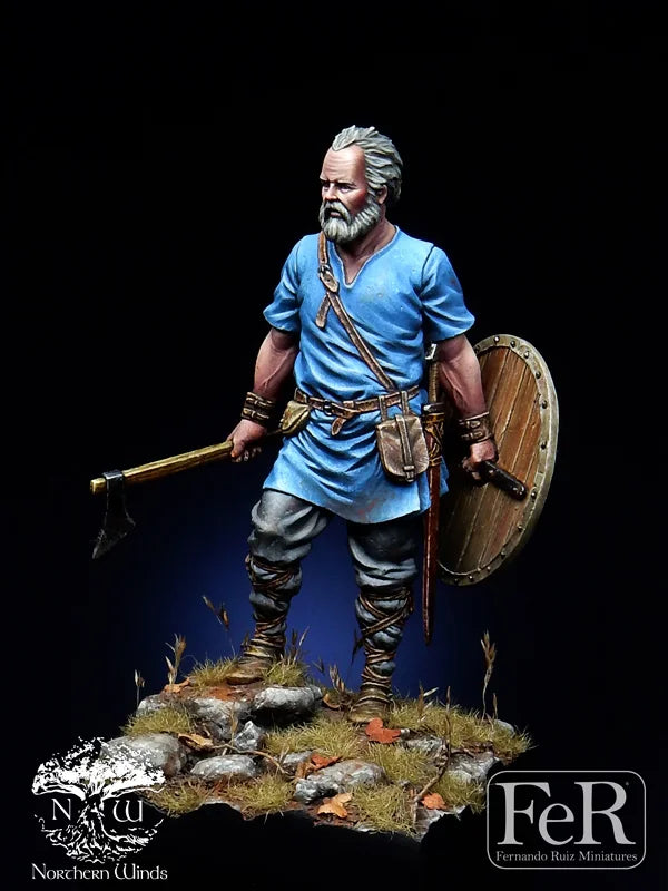 54mm Medieval Irish Viking Warrior, Resin Model Figure Kit, Unassembled and Unpainted