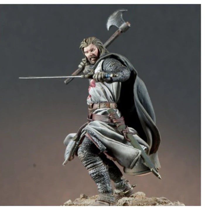 1/24 Medieval Warrior Knight, Resin Model Figure Kit, Unassembled and Unpainted