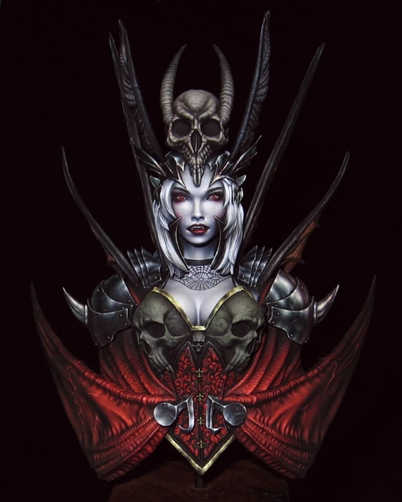 1/10 Dark Fantasy Female with Demon Wings, Resin Model Bust Kit, Fantasy Theme, Unassembled and Unpainted