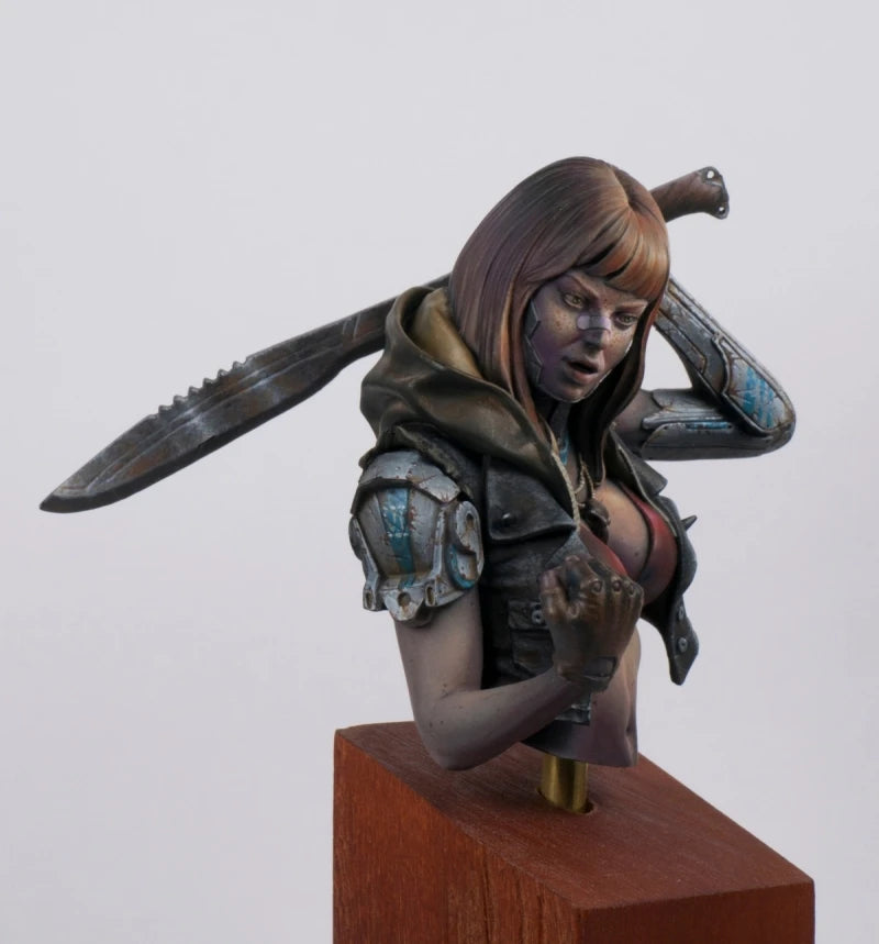 1/10 Female Tactical Warrior, Resin Model Bust Kit, Sci-Fi Theme, Unassembled and Unpainted