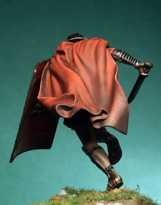 75mm Ancient Roman Legionary Advancing with Red Cloak, Resin Model Figure Kit, Unassembled and Unpainted