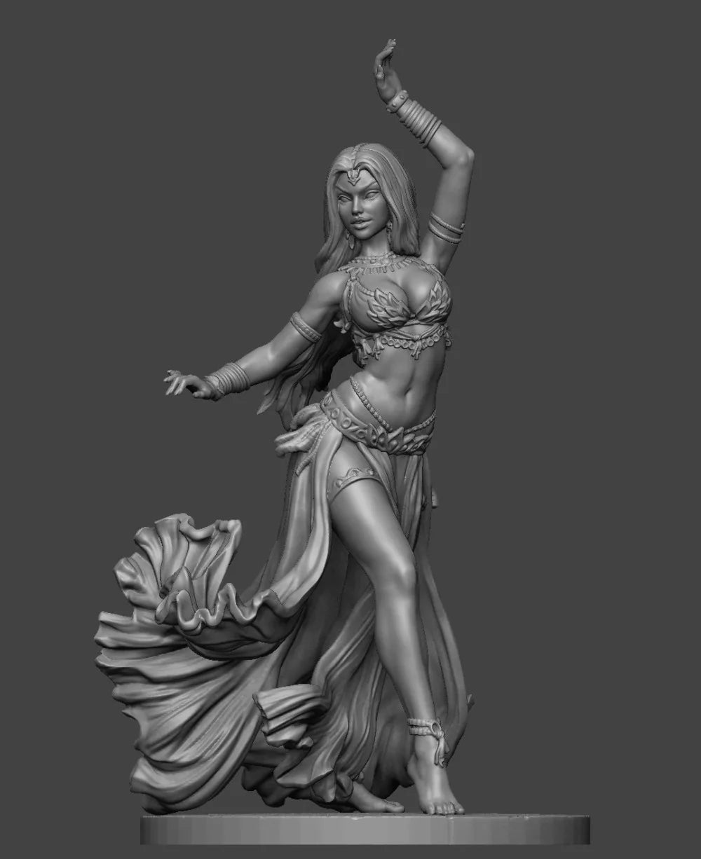 1/24 Sorceress in Ornate Armor and Flowing Robes, Resin Model Figure Kit, Fantasy Theme, Unassembled and Unpainted