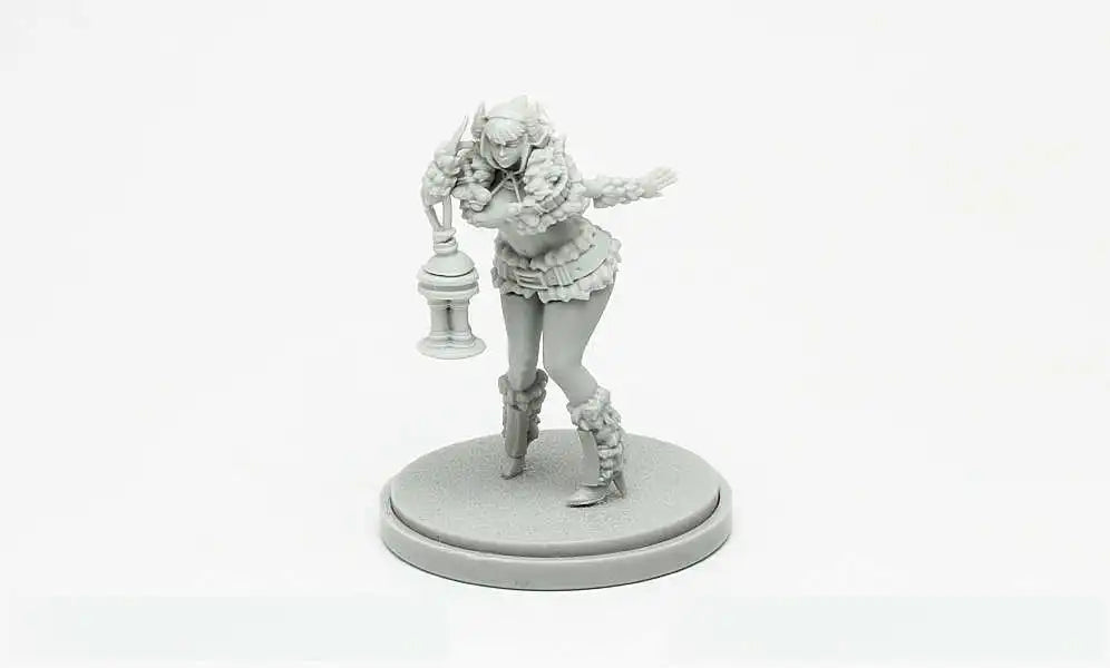 30mm Ram-Horned Fantasy Warrior, Resin Model Figure Kit, Fantasy Theme, Unassembled and Unpainted