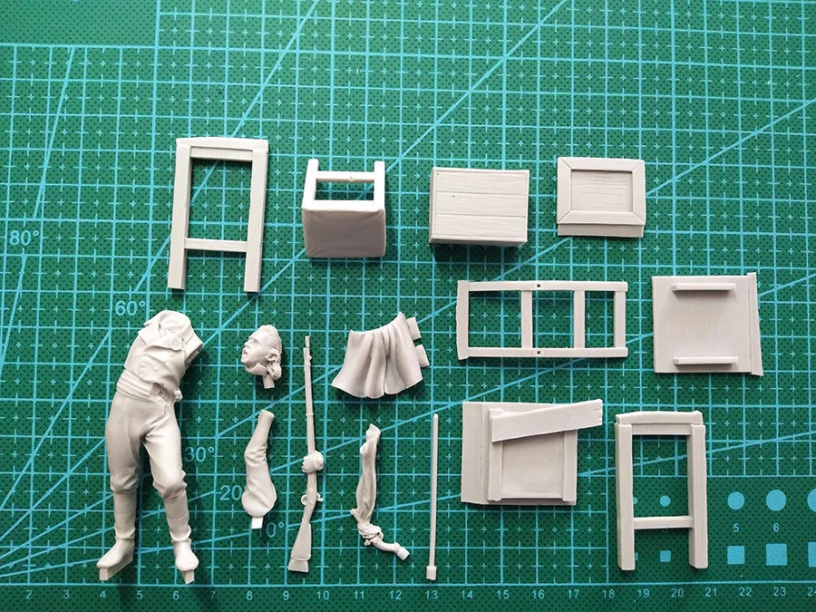 1/24 WWI French Artillery, 2 Figures, Resin Model Figure Kit, Unassembled and Unpainted
