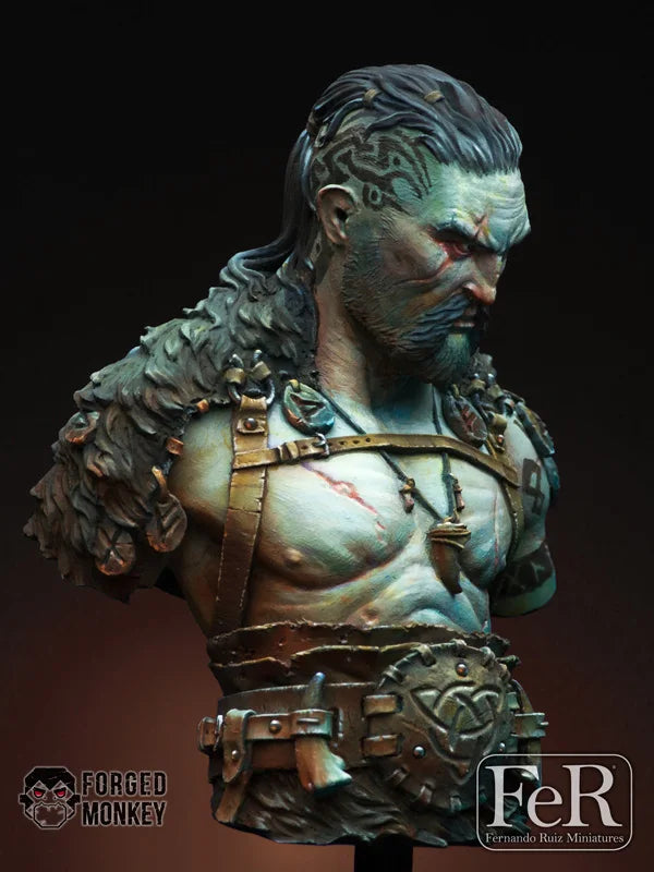 1/12 Nordic Warrior Mannaz the Rune Collector, Resin Model Bust Kit, Fantasy Theme, Unassembled and Unpainted