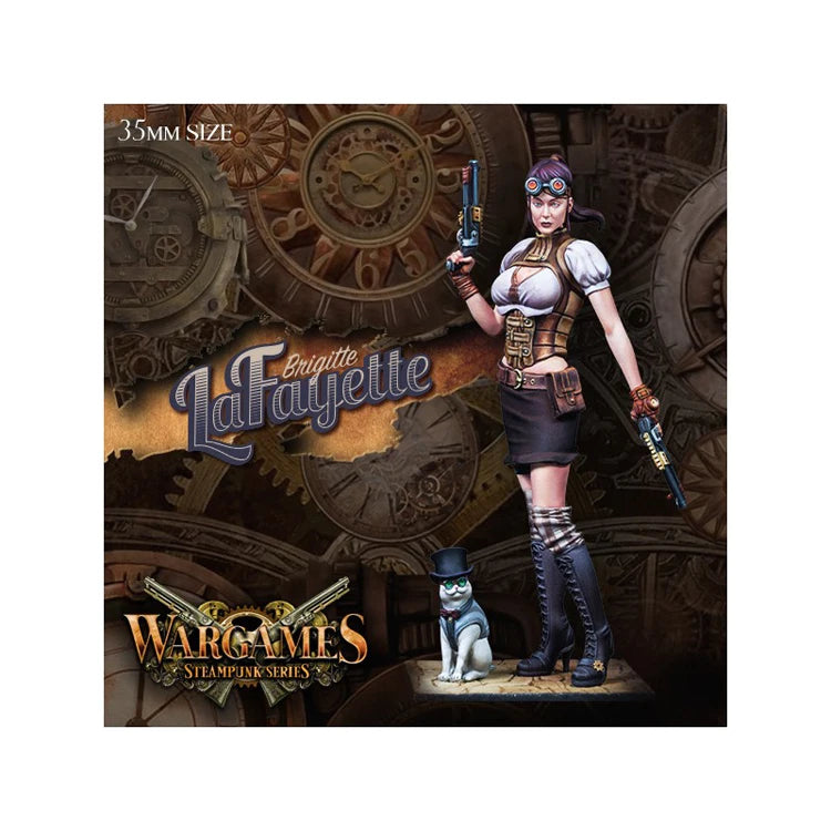 Female Soldier with Cat, Resin Model Figure Kit, Fantasy Theme, Unassembled and Unpainted