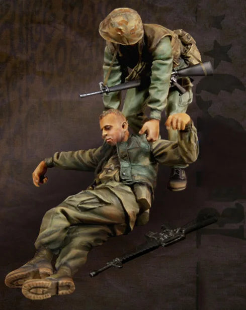 1/35 WWI British Infantry Assault Vault, 2 Figures, Resin Model Figure Kit, Unassembled and Unpainted