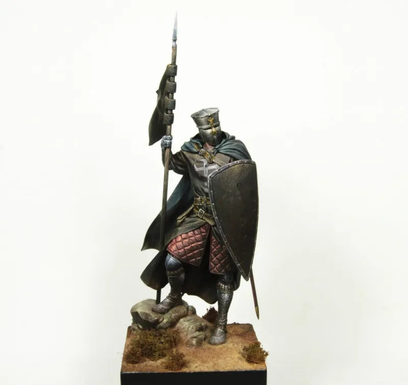 90mm Medieval Fantasy Knight Warrior, Resin Model Figure Kit, Unassembled and Unpainted