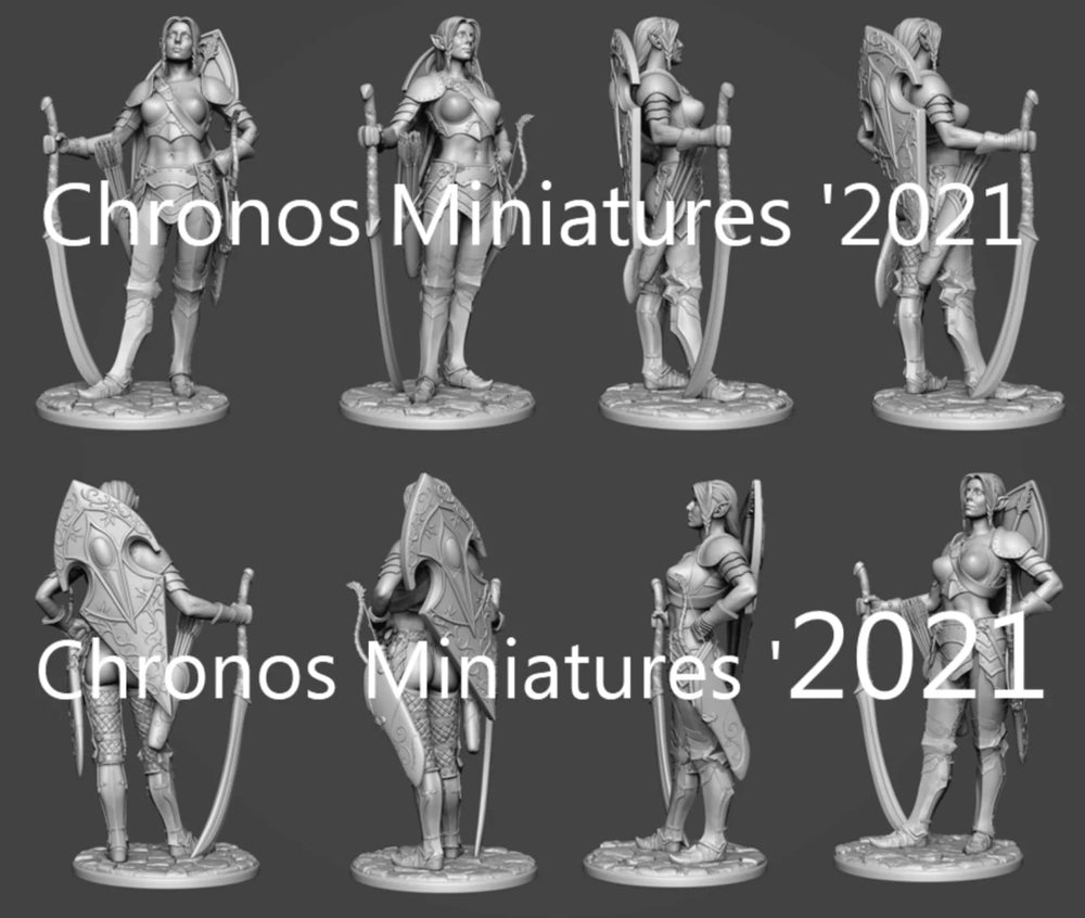 54mm Warrior Woman in Scaled Armor with Greatsword, Resin Model Figure Kit, Fantasy Theme, Unassembled and Unpainted
