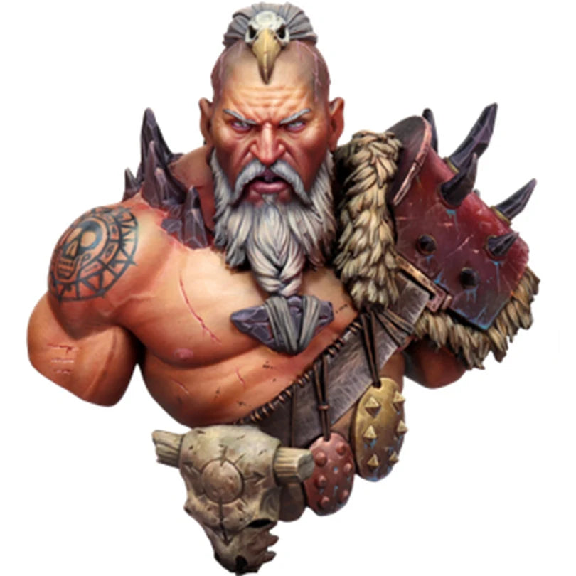 1/10 Dark Fantasy Barbarian Warrior, Resin Model Bust Kit, Fantasy Theme, Unassembled and Unpainted