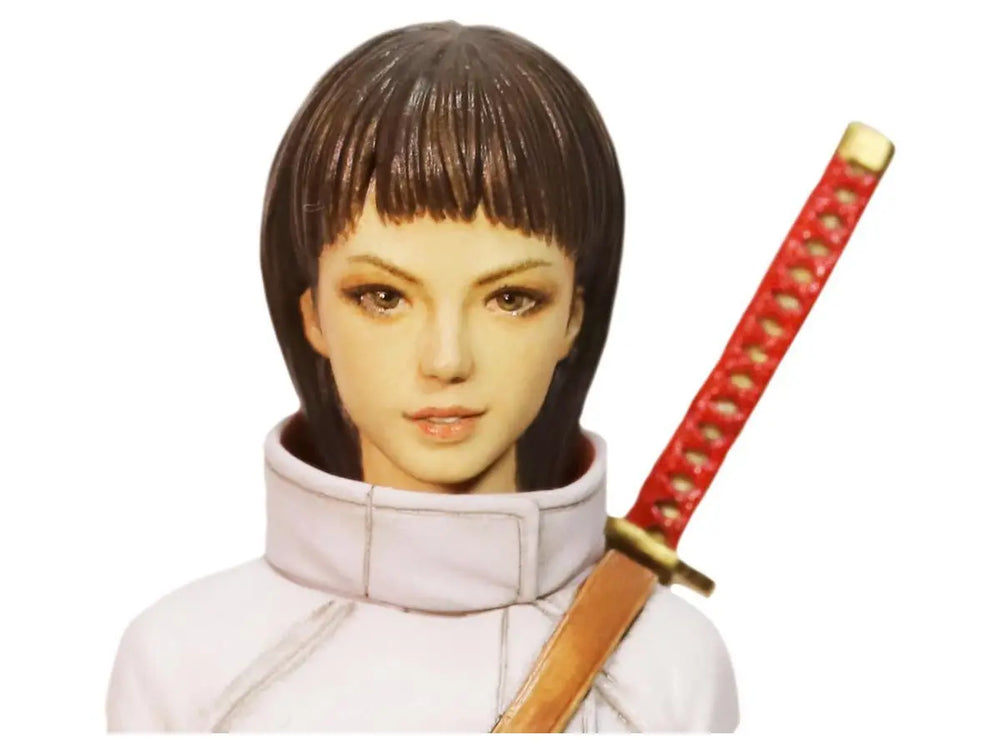 1/20 Warrior Girl in White Uniform with Red Katana, Resin Model Figure Kit, Anime Theme, Unassembled and Unpainted