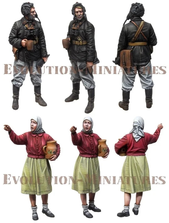 1/35 WWII Soviet Personnel, 6 Figures, Resin Model Figure Kit, Unassembled and Unpainted