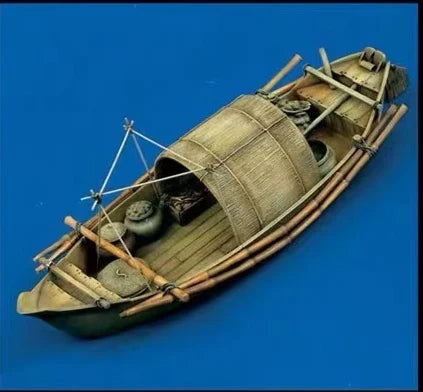 1/35 Vietnam War River Patrol Sampan, 4 Figures, Resin Model Ship Kit, Unassembled and Unpainted