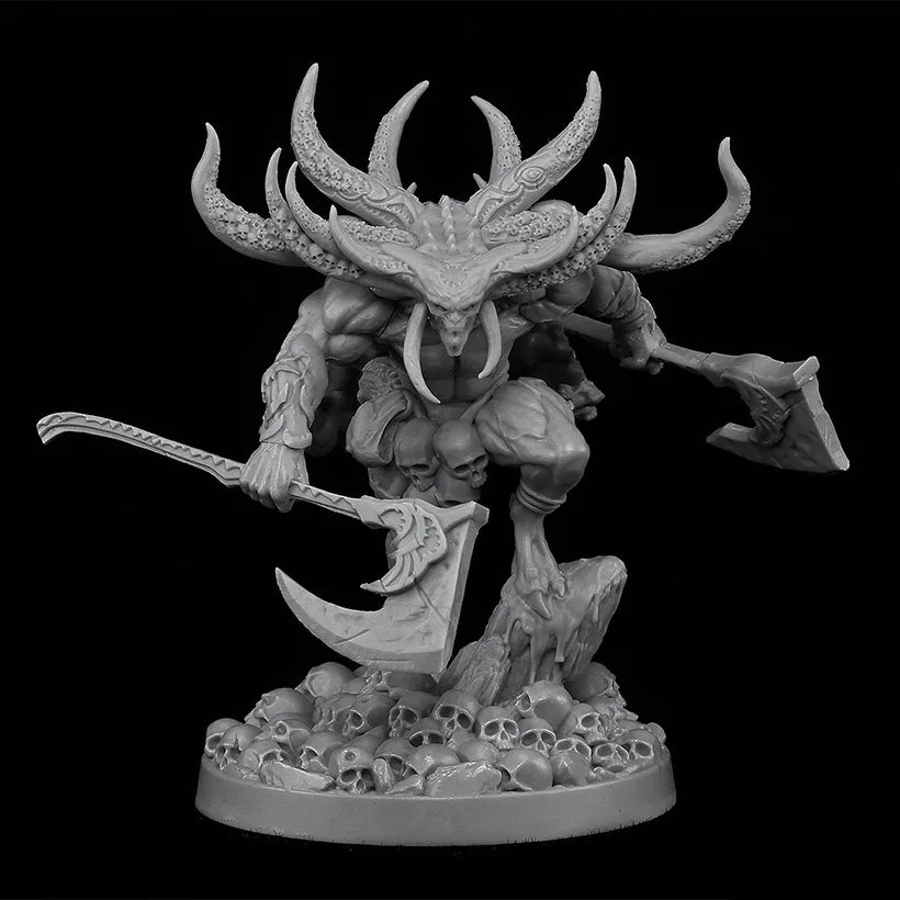 63mm Demonic Horned Warrior, Resin Model Figure Kit, Fantasy Theme, Unassembled and Unpainted