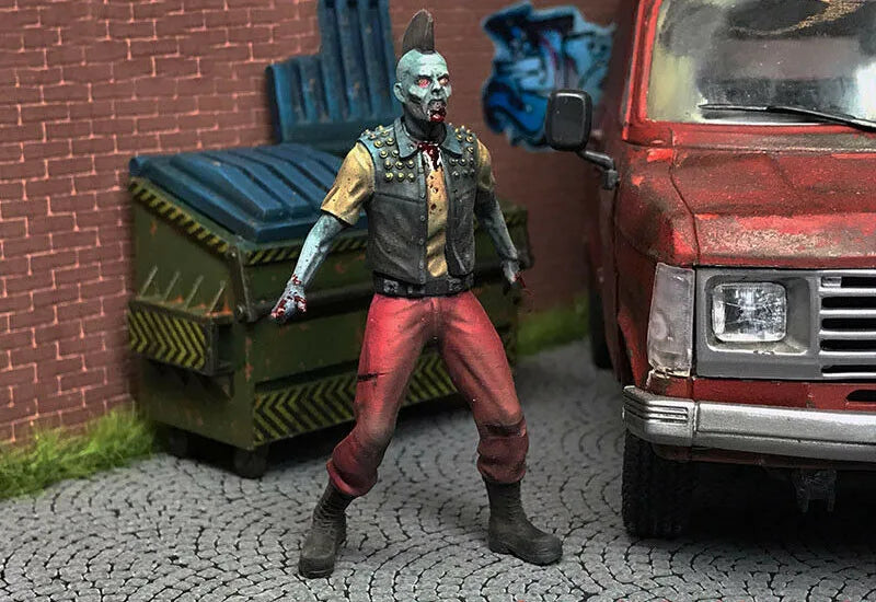 1/24 Modern Zombie Punk Officer, Resin Model Figure Kit, Unassembled and Unpainted