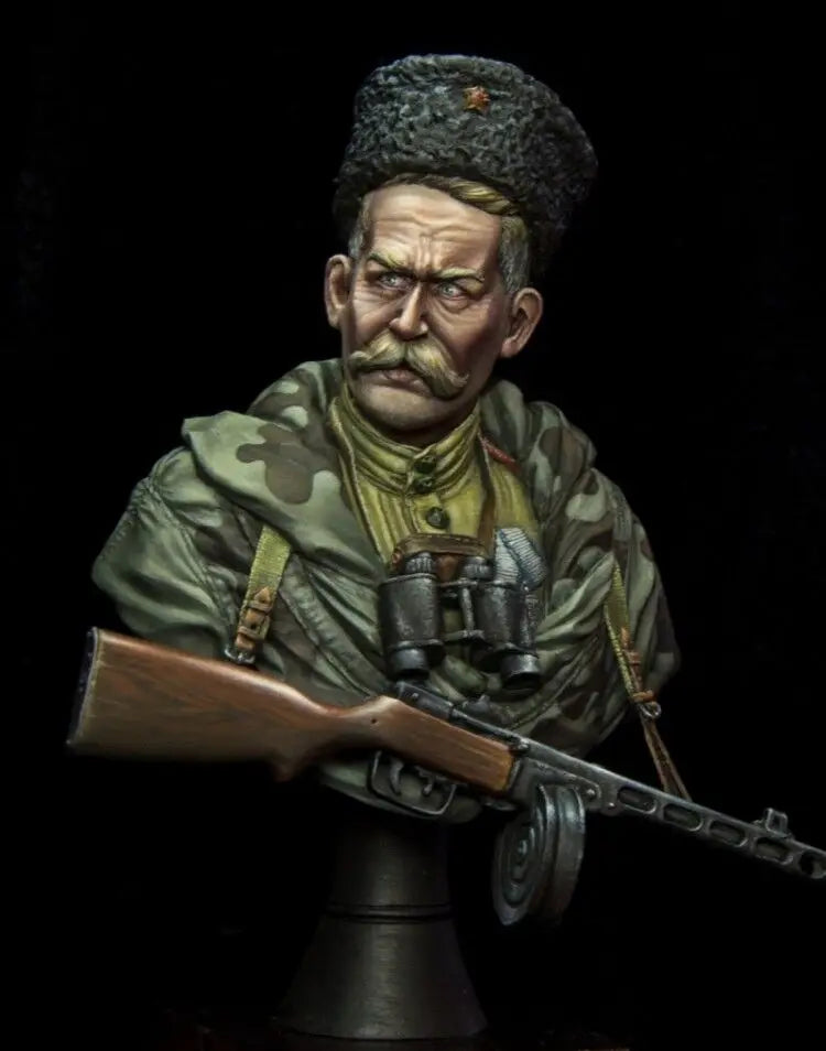 1/10 WWII German Infantry Soldier with MP40, Resin Model Bust Kit, Unassembled and Unpainted