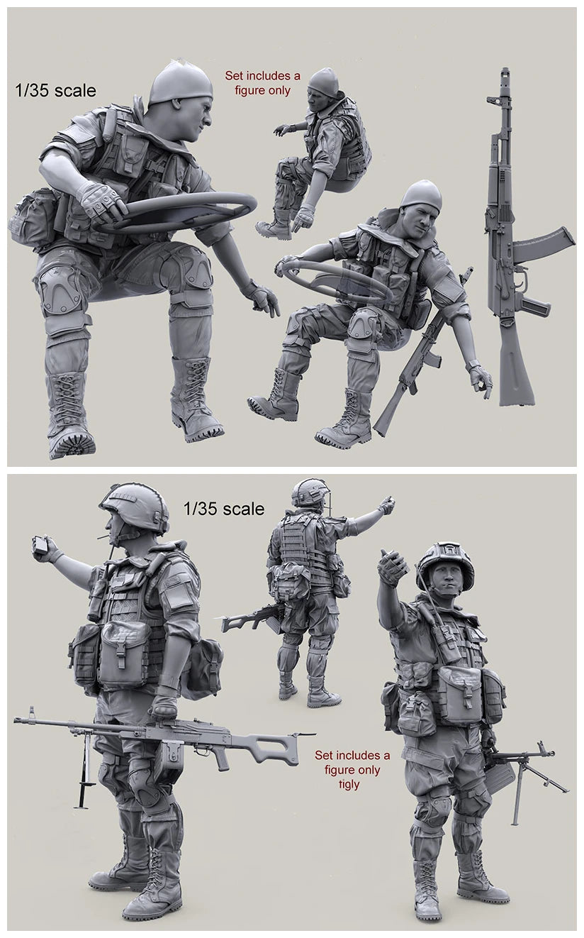1/35 Modern Russian Tactical Assault Squad, 8 Figures, Resin Model Figure Kit, Unassembled and Unpainted