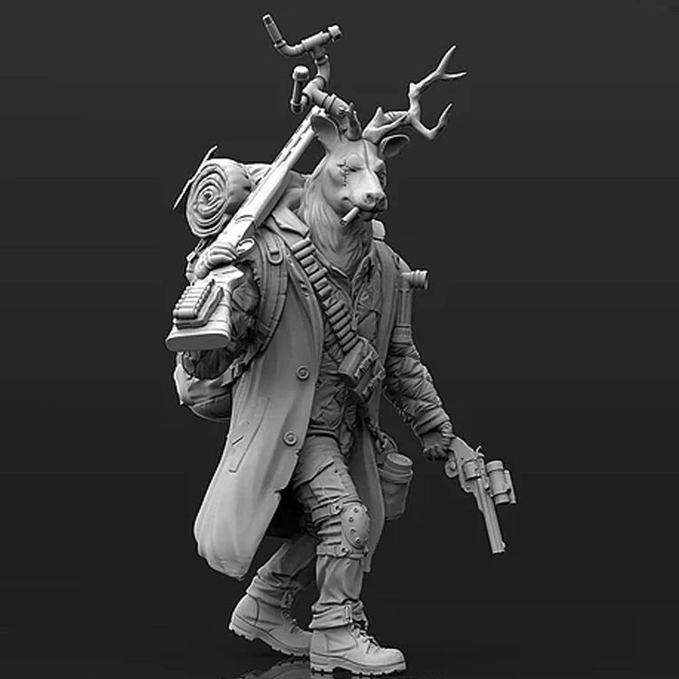 1/24 Deer Humanoid, Resin Model Figure Kit, Fantasy Theme, Unassembled and Unpainted