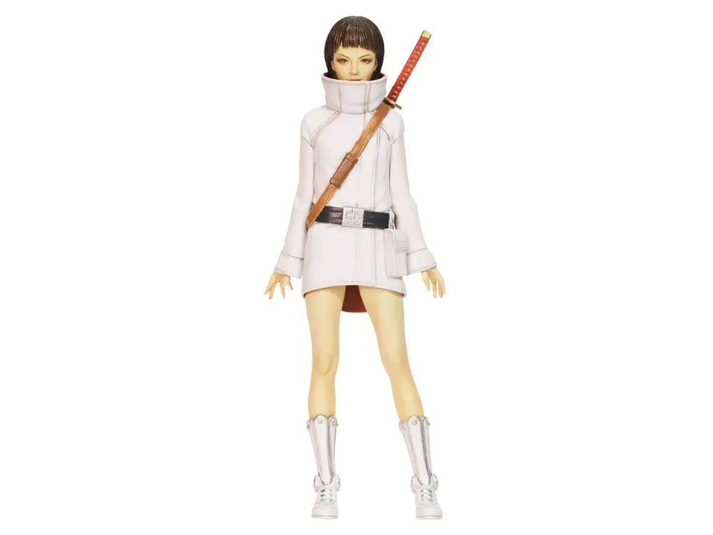 1/20 Warrior Girl in White Uniform with Red Katana, Resin Model Figure Kit, Anime Theme, Unassembled and Unpainted