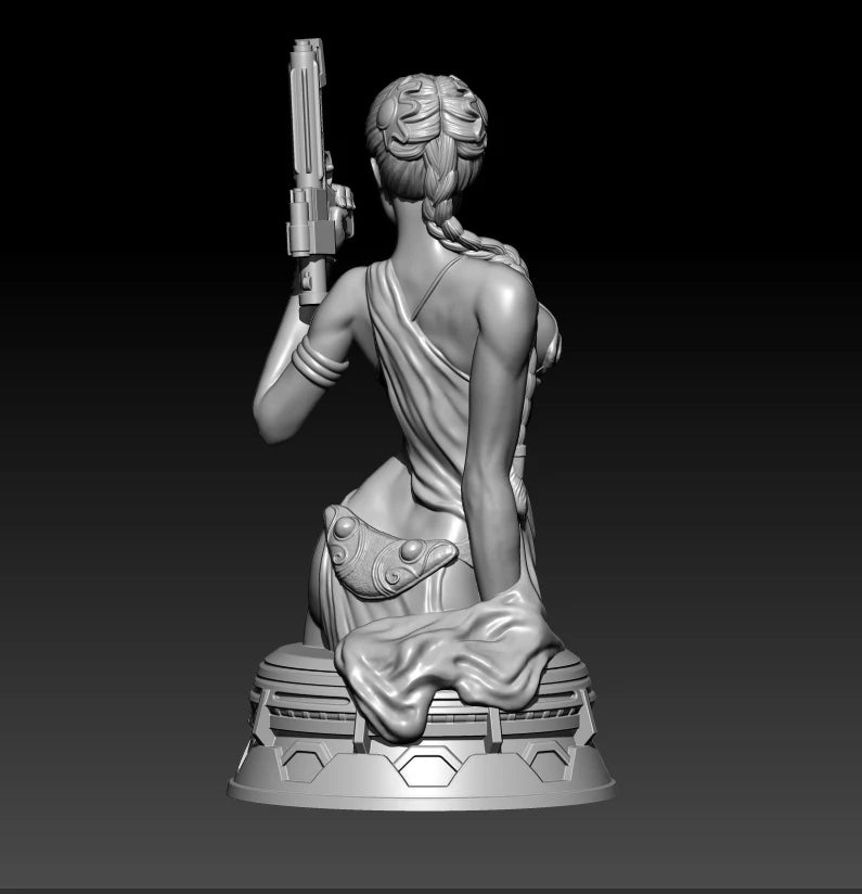 60mm Female Soldier, 3 Figures, Resin Model Bust Kit, Sci-Fi Theme, Unassembled and Unpainted