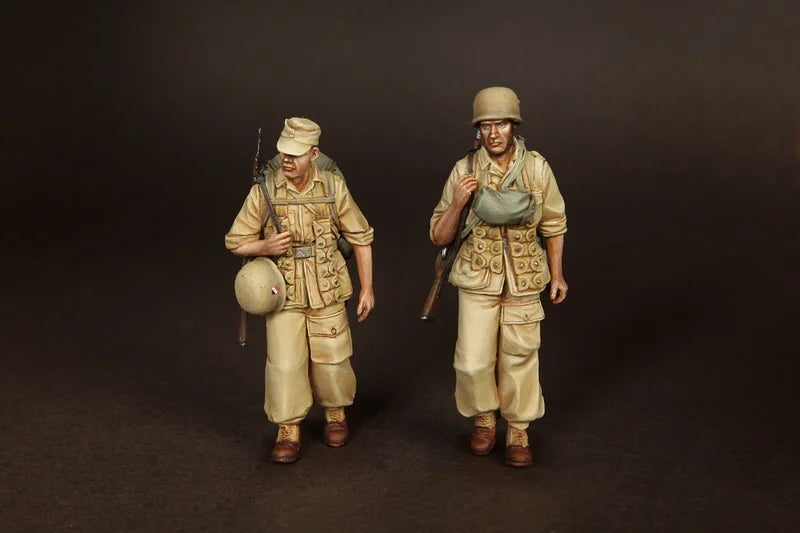 1/35 WWII German Afrika Korps Infantry Patrol, 6 Figures, Resin Model Figure Kit, Unassembled and Unpainted