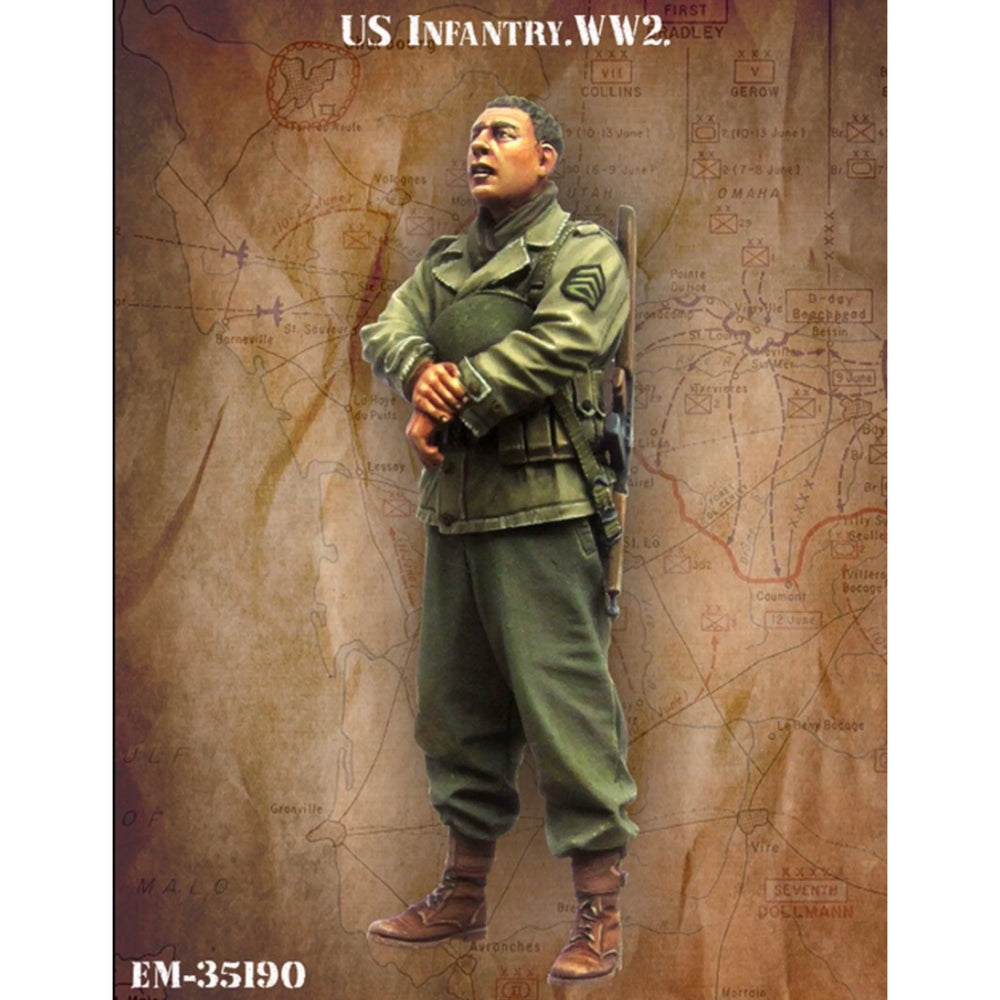 1/35 WWII US Infantry in Rest Poses, 6 Figures, Resin Model Figure Kit, Unassembled and Unpainted
