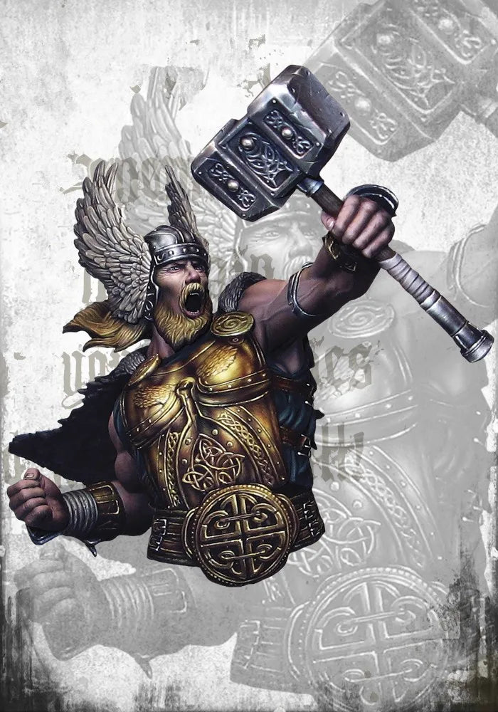 1/12 Winged Dwarf Warrior, Resin Model Bust Kit, Fantasy Theme, Unassembled and Unpainted