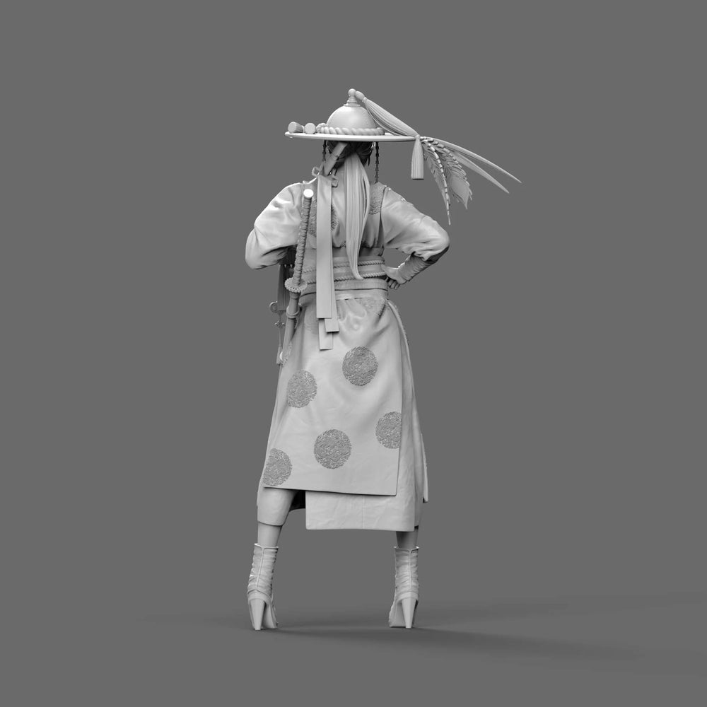 1/12 Asian Warrior Woman, Resin Model Figure Kit, Fantasy Theme, Unassembled and Unpainted