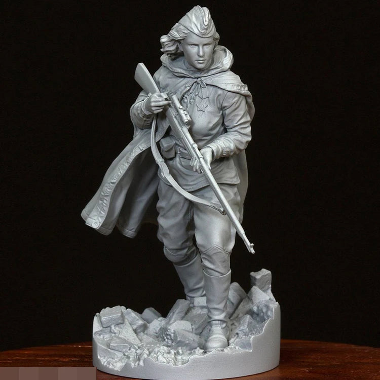 1/16 WWII Soviet Red Army Female Sniper, Resin Model Figure Kit, Unassembled and Unpainted