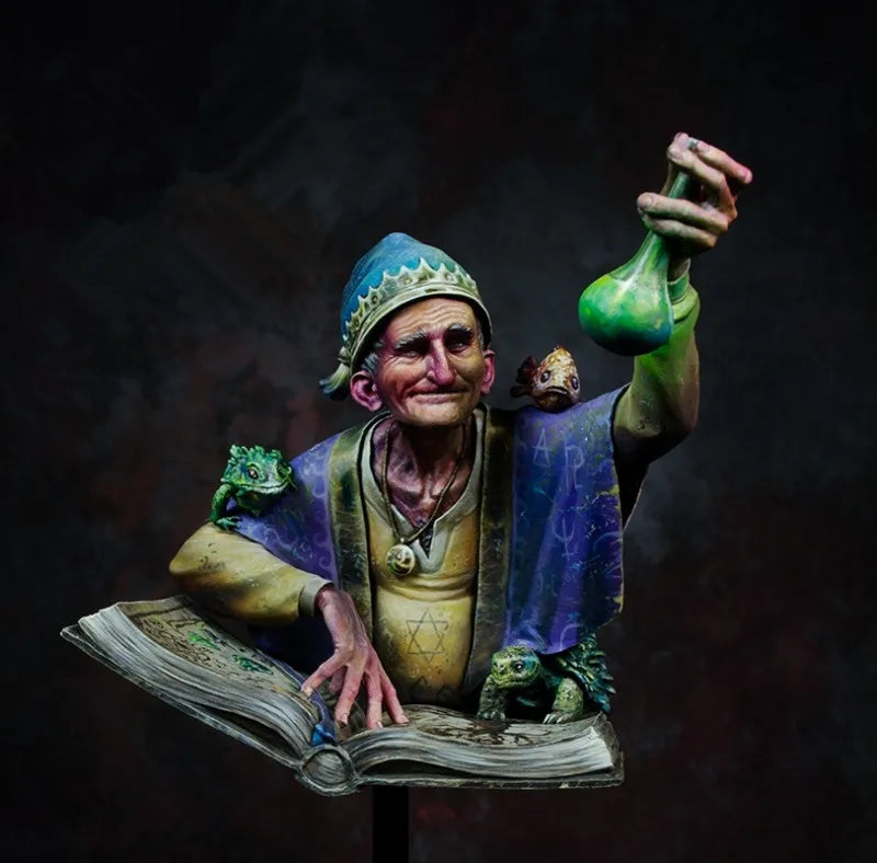 1/10 Alchemist with Potion and Spellbook, Resin Model Bust Kit, Fantasy Theme, Unassembled and Unpainted