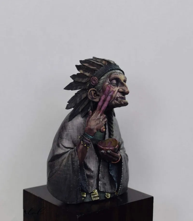 1/12 Native American Elder, Resin Model Bust Kit, Historical Theme, Unassembled and Unpainted