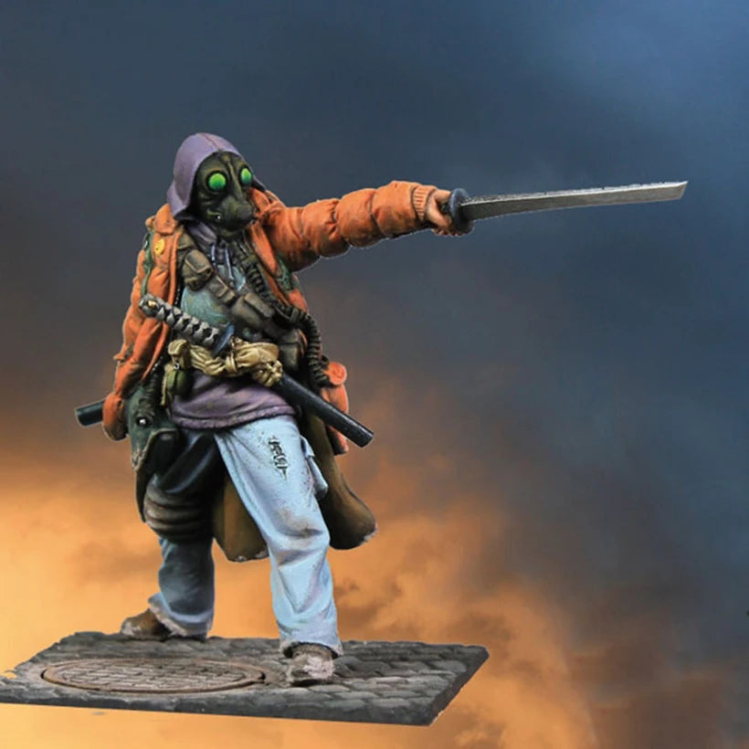 1/35 Modern Tactical Operator in Orange Jacket Firing Rifle, Resin Model Figure Kit, Unassembled and Unpainted