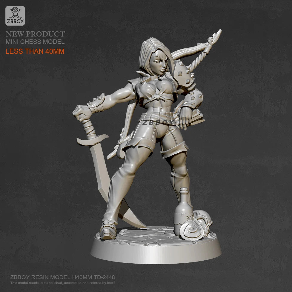 40mm Sci-Fi Female Warrior, Resin Model Figure Kit, Unassembled and Unpainted