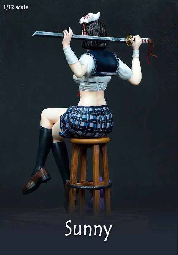 1/12 Female Warrior, Resin Model Figure Kit, Anime Theme, Unassembled and Unpainted