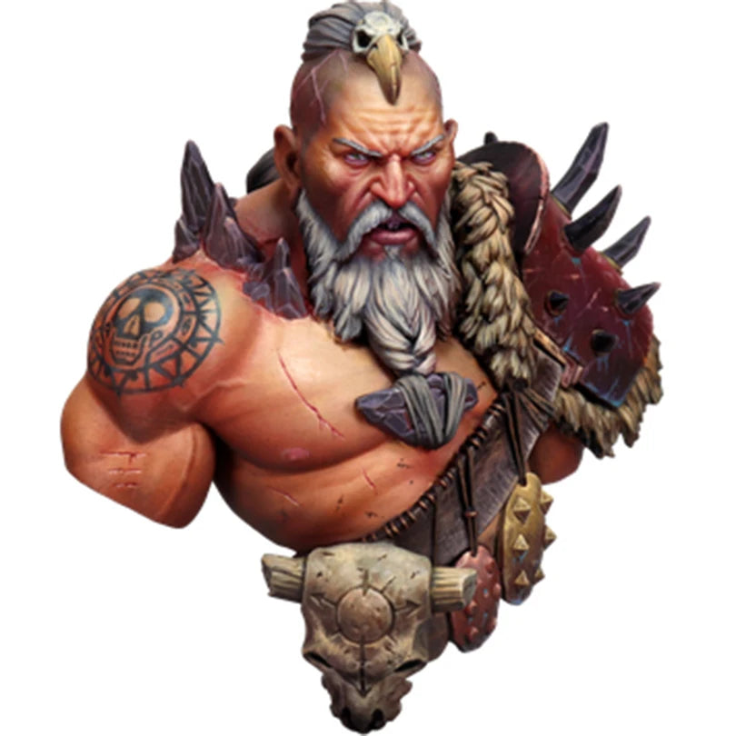 1/10 Dark Fantasy Barbarian Warrior, Resin Model Bust Kit, Fantasy Theme, Unassembled and Unpainted