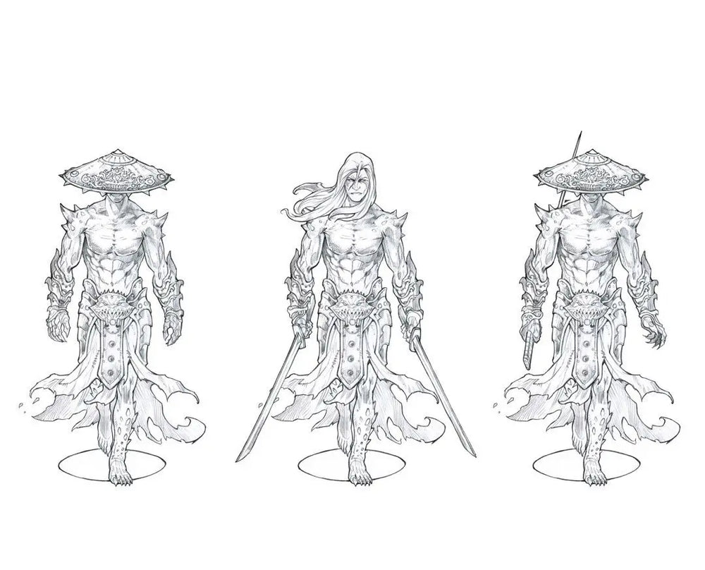 1/24 Demonic Oni Warrior with Dual Swords, Resin Model Figure Kit, Fantasy Theme, Unassembled and Unpainted