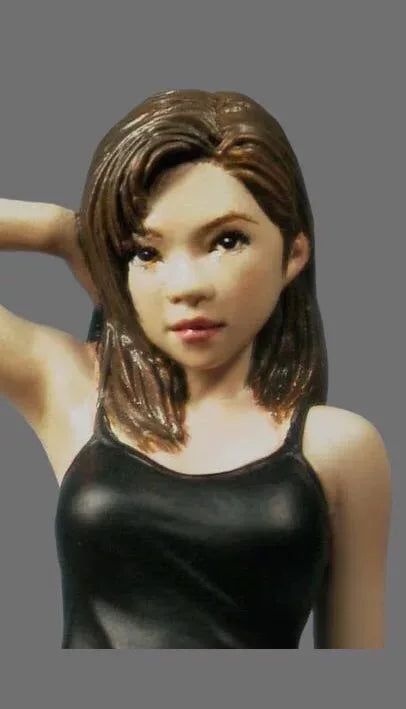 1/12 Modern Female in Black Crop Top and Metallic Ruched Skirt, Resin Model Figure Kit, Unassembled and Unpainted