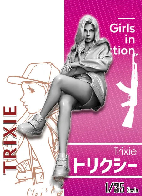 1/35 Contemporary Female with Crossed Arms Playful Pose, Resin Model Figure Kit, Unassembled and Unpainted