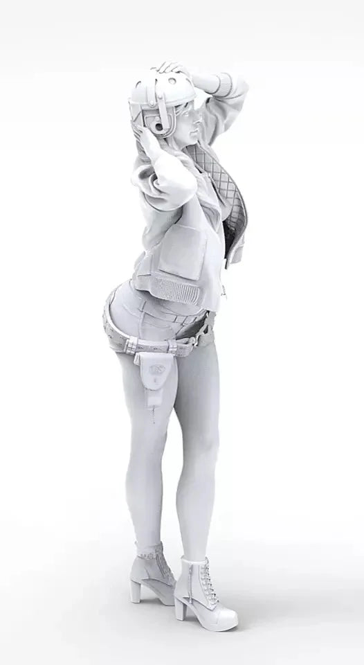 1/35 Modern Anime Female Tactical Operative with Holster, Resin Model Figure Kit, Unassembled and Unpainted