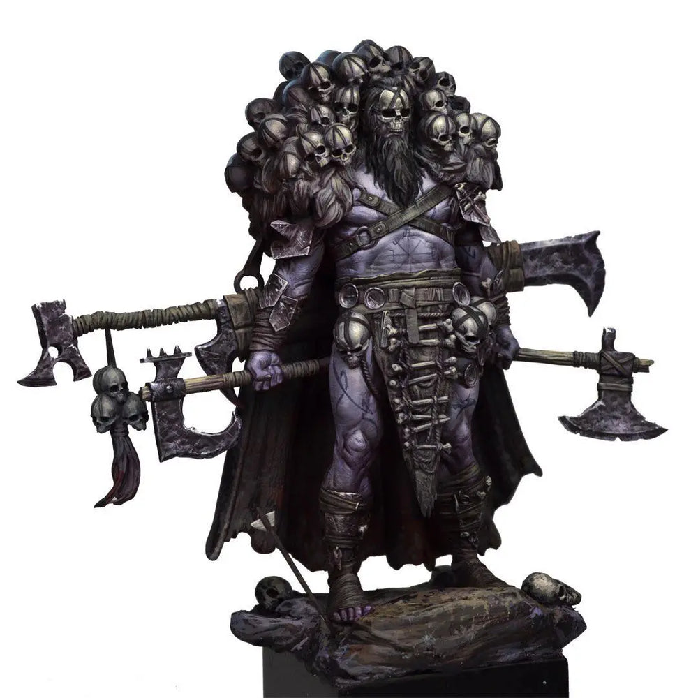 1/24 Chaos Warrior with Skull Headdress, Resin Model Figure Kit, Fantasy Theme, Unassembled and Unpainted
