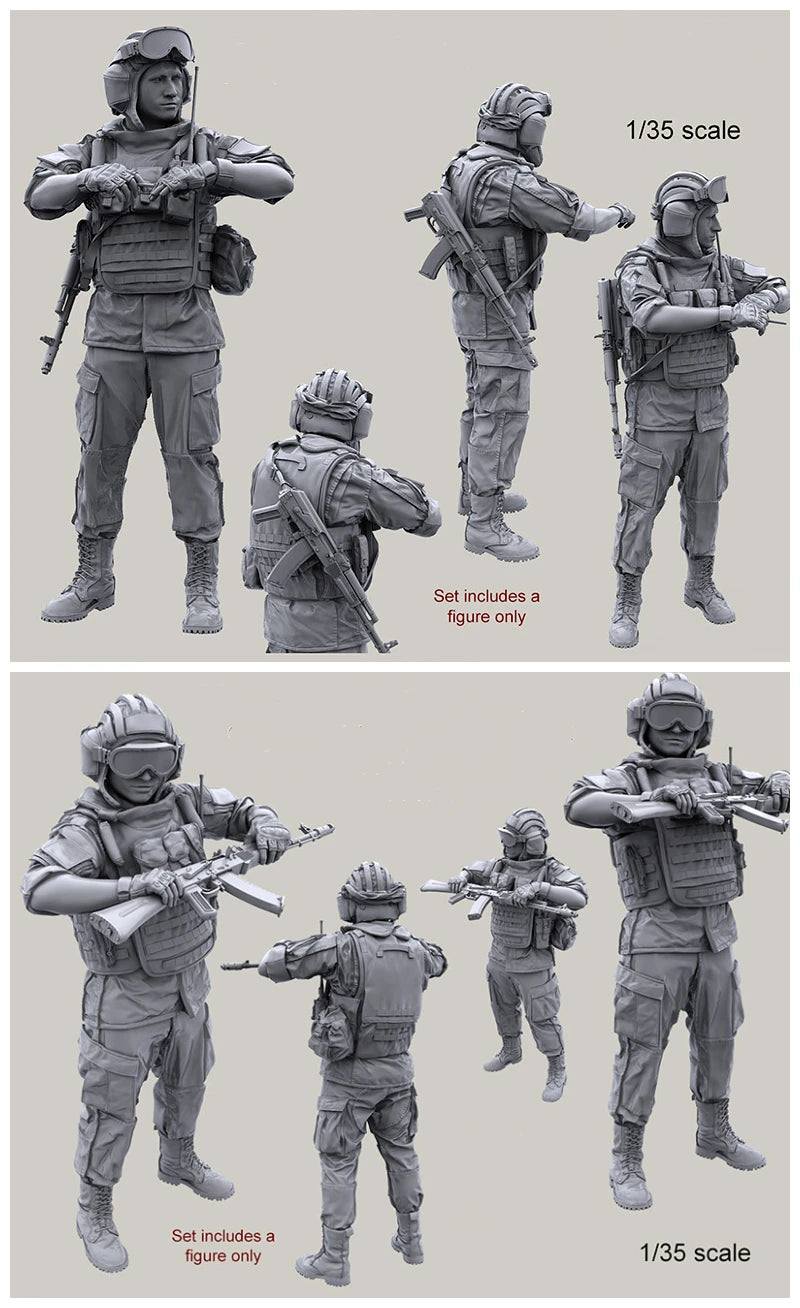 1/35 Modern Russian Tactical Assault Squad, 8 Figures, Resin Model Figure Kit, Unassembled and Unpainted