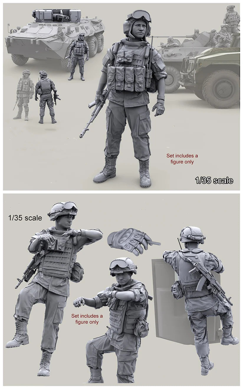 1/35 Modern Russian Tactical Assault Squad, 8 Figures, Resin Model Figure Kit, Unassembled and Unpainted