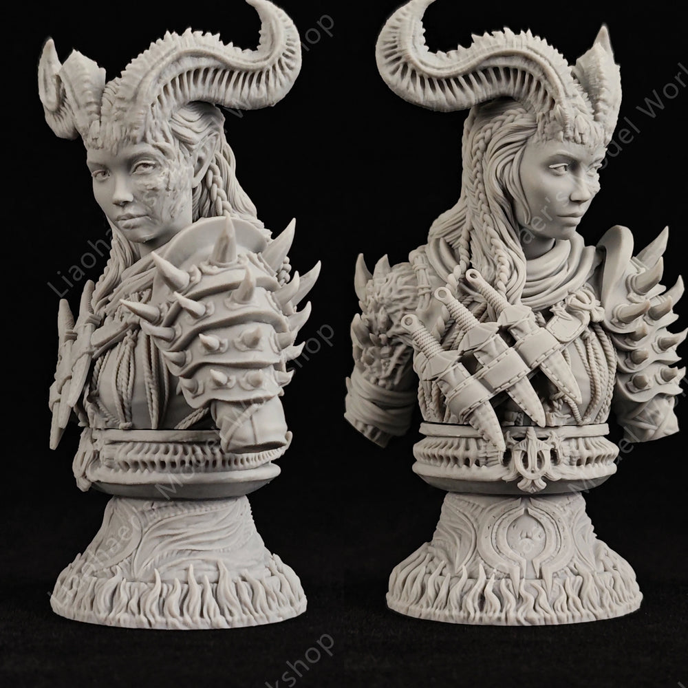 1/10 Dark Fantasy Demon Girl, Resin Model Bust Kit, Fantasy Theme, Unassembled and Unpainted