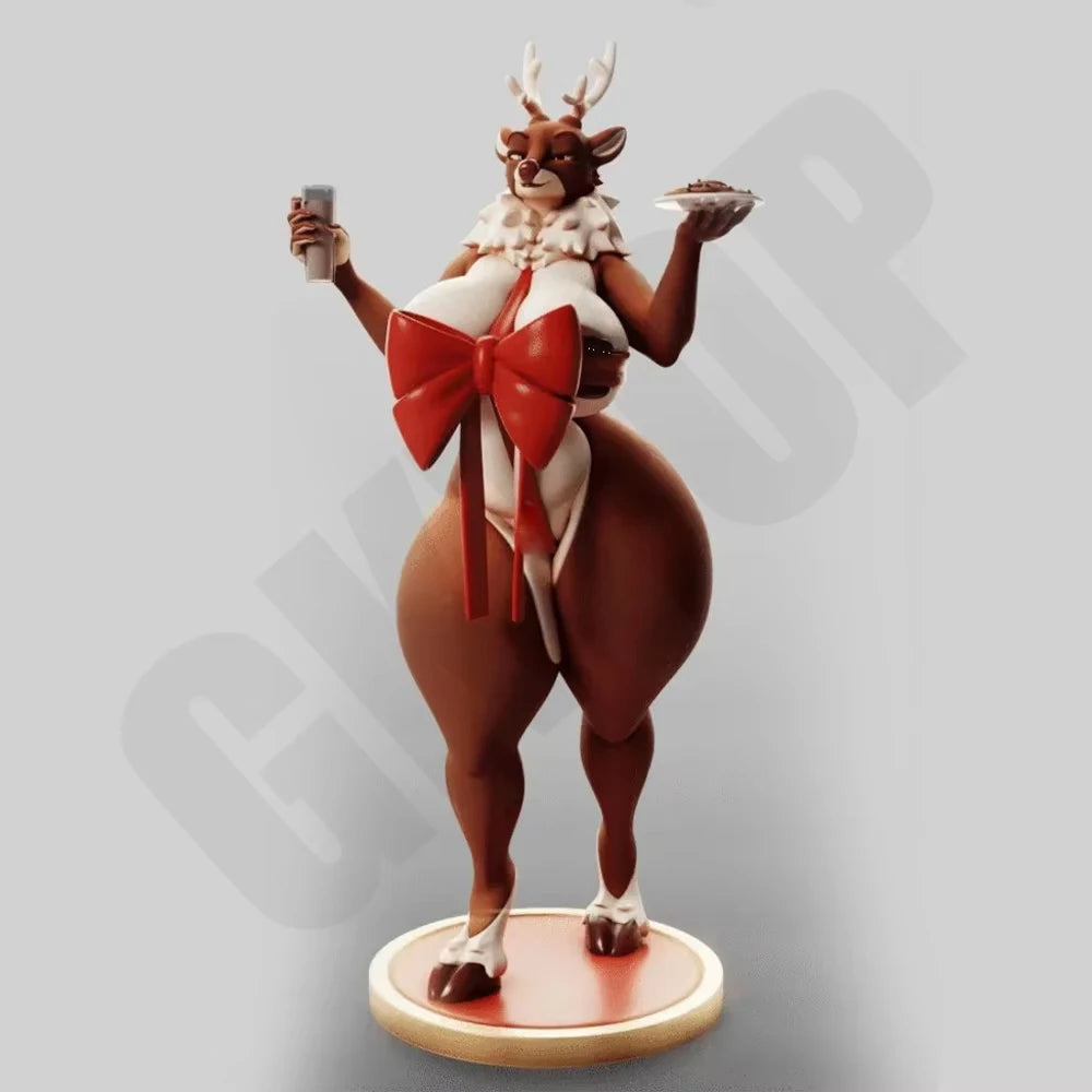 1/24 Anthropomorphic Reindeer, Resin Model Figure Kit, Wildlife Theme, Unassembled and Unpainted