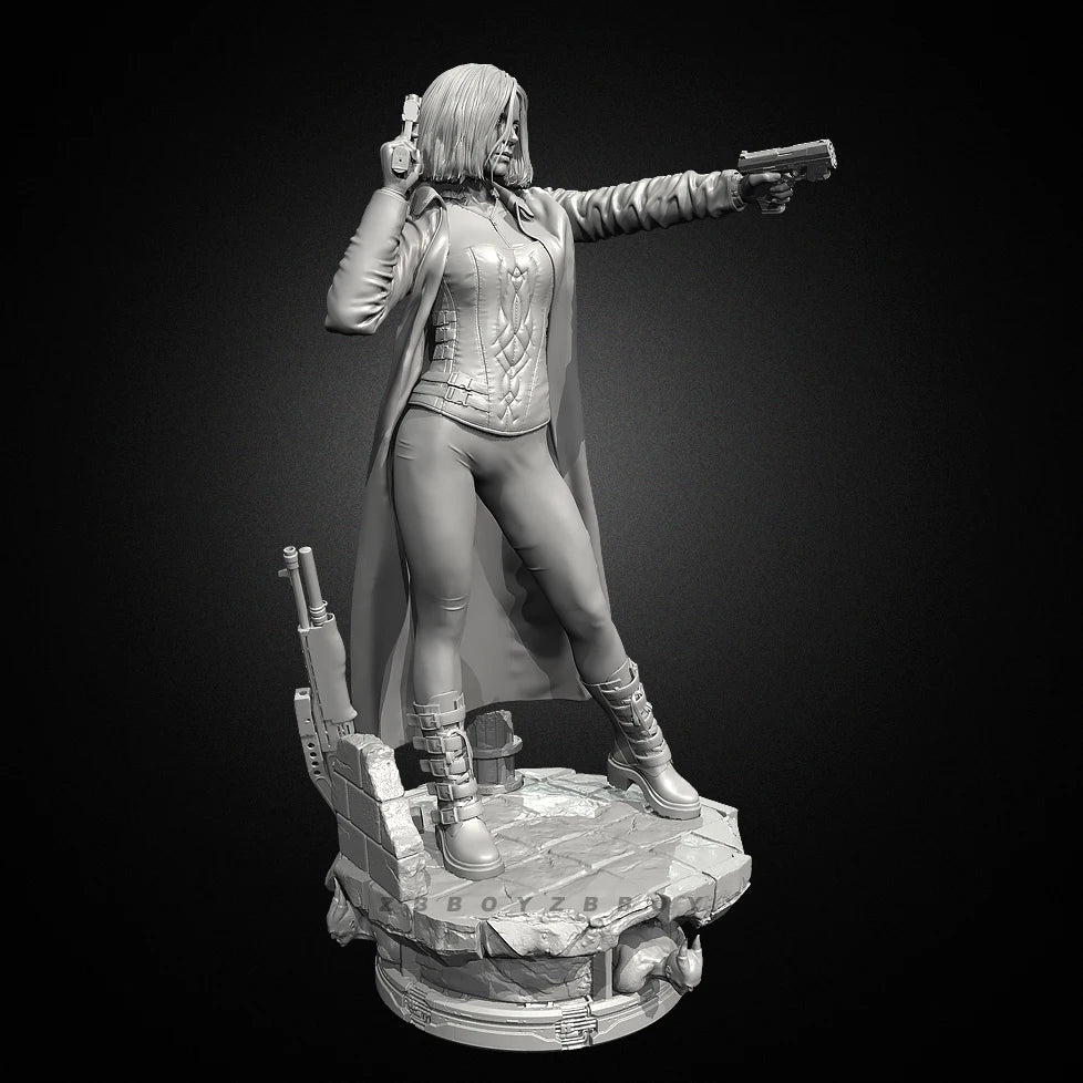 75mm Female Commando, Resin Model Figure Kit, Sci-Fi Theme, Unassembled and Unpainted