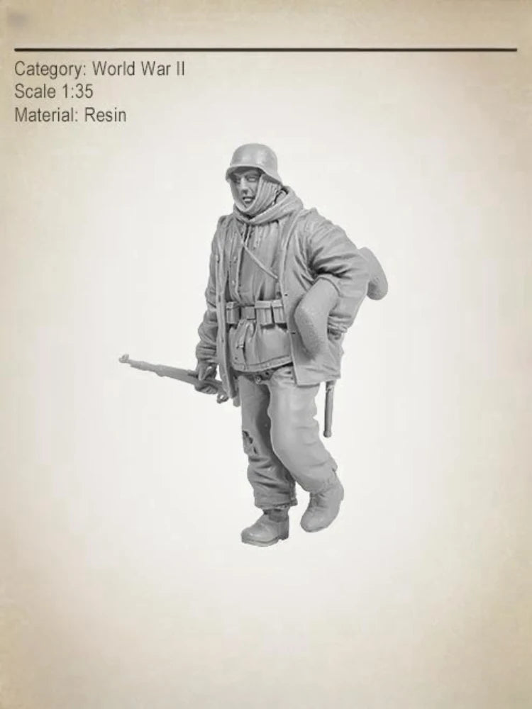 1/35 WWII German Infantry Advancing, Resin Model Figure Kit, Unassembled and Unpainted