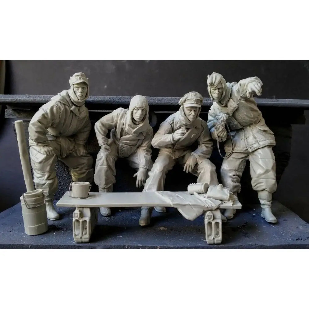 1/16 WWII German Infantry Combat Squad, 5 Figures, Resin Model Figure Kit, Unassembled and Unpainted
